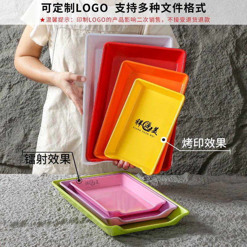Melamine Tableware String Plate Rectangular Commercial String Incense Dish Selection Plate Barbecue Tray Kebab Fried String Display Plate - Image 5